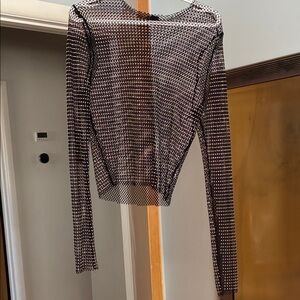 Sheer Black and White Women's Top
